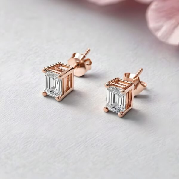 Amaya Signature Stud Earrings Emerald Cut 0.5-2ct - Image 5