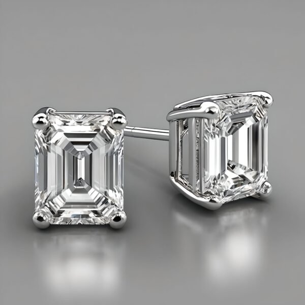 Amaya Signature Stud Earrings Emerald Cut 0.5-2ct - Image 3