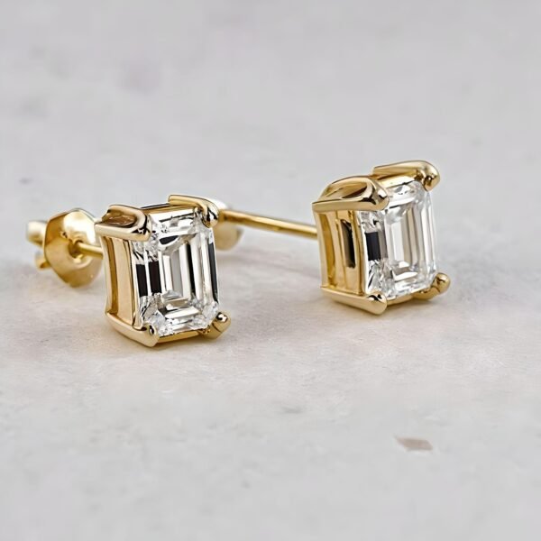 Amaya Signature Stud Earrings Emerald Cut 0.5-2ct - Image 4